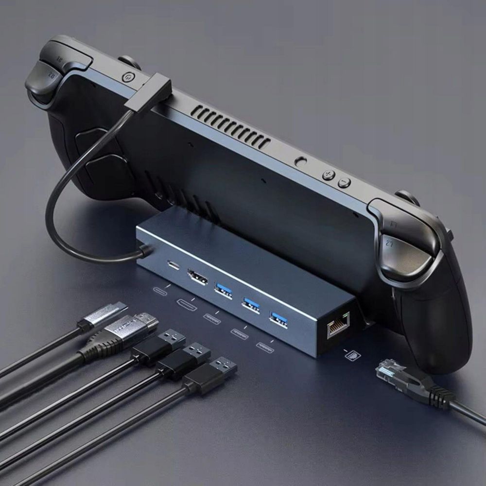 Stacja dokująca - Steam Deck Dock Rog Ally Dex - 6W1 - USB-C-Hub HDMI - 4k Ethernet