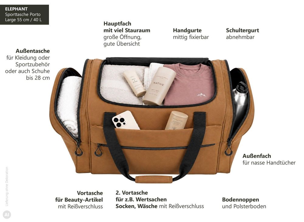 Fachaufteilung Tasche