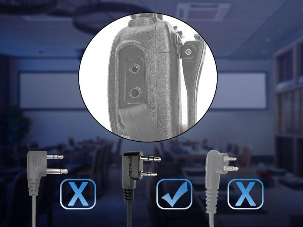 Retevis Funkgerät Headset 2 Pin Kompatibel mit Walkie Talkie Retevis RT24 Plus RT622 RT27 BF UV-5R Plus BF-888S BF-88E Kenwood Sicherheits-Headset Kopfhörer Ohrhörer (1 Stuck)