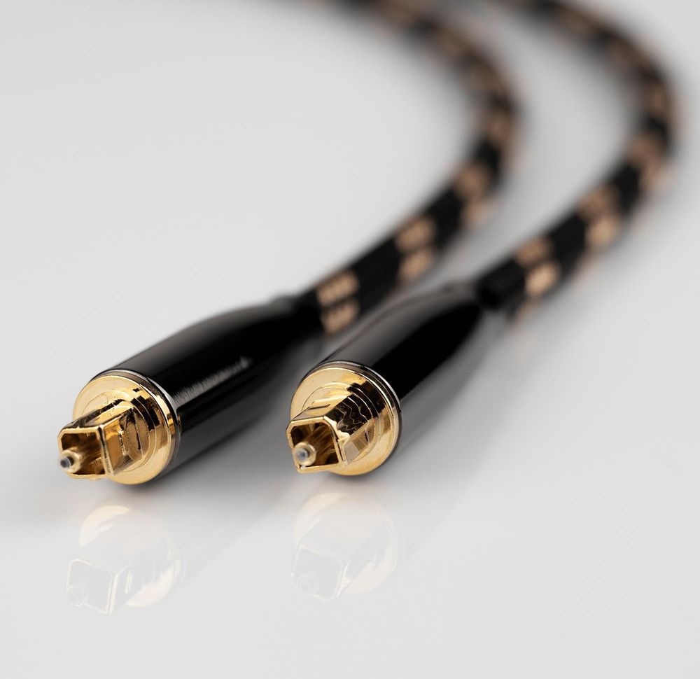 Toslink Kabel 5m Optisches Audiokabel SPDIF LWL Digitalkabel für Soundbar TV Receiver Heimkino 5.1 7.1 Sound Nylongeflecht Reagle Schwarz