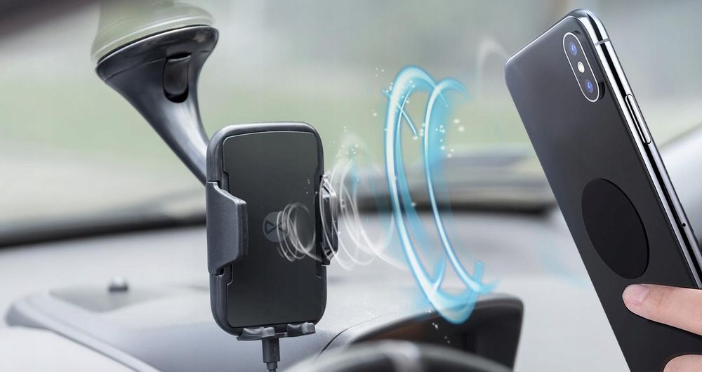 Partel, Autohalterung für Smartphone mit Induktionsladung 10W, Schwarz