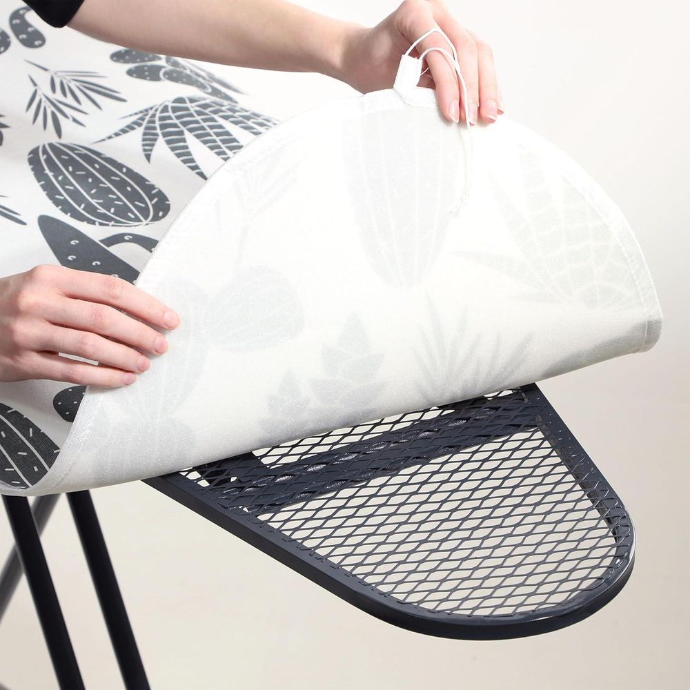 KADAX Brettbezug 148 x 52 cm, zum Bügeln, mit dehnbarer Rückseite, Kakteen