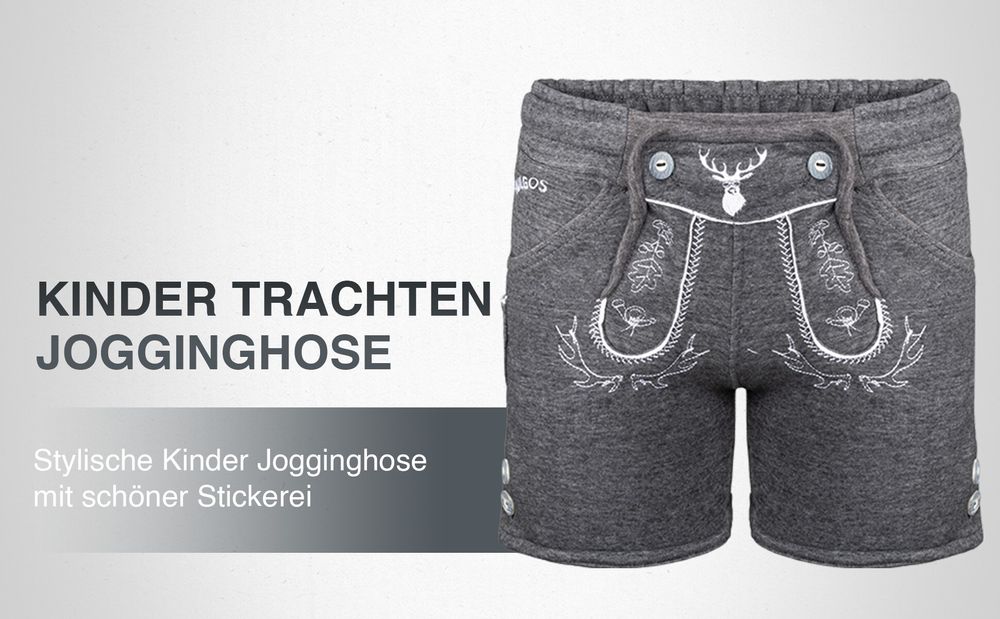 PAULGOS Kinder Trachten Jogginghose - Design Trachten Jogginghose - JOK-KK2 - in 2 Farben erhältlich - Größe 86-164
