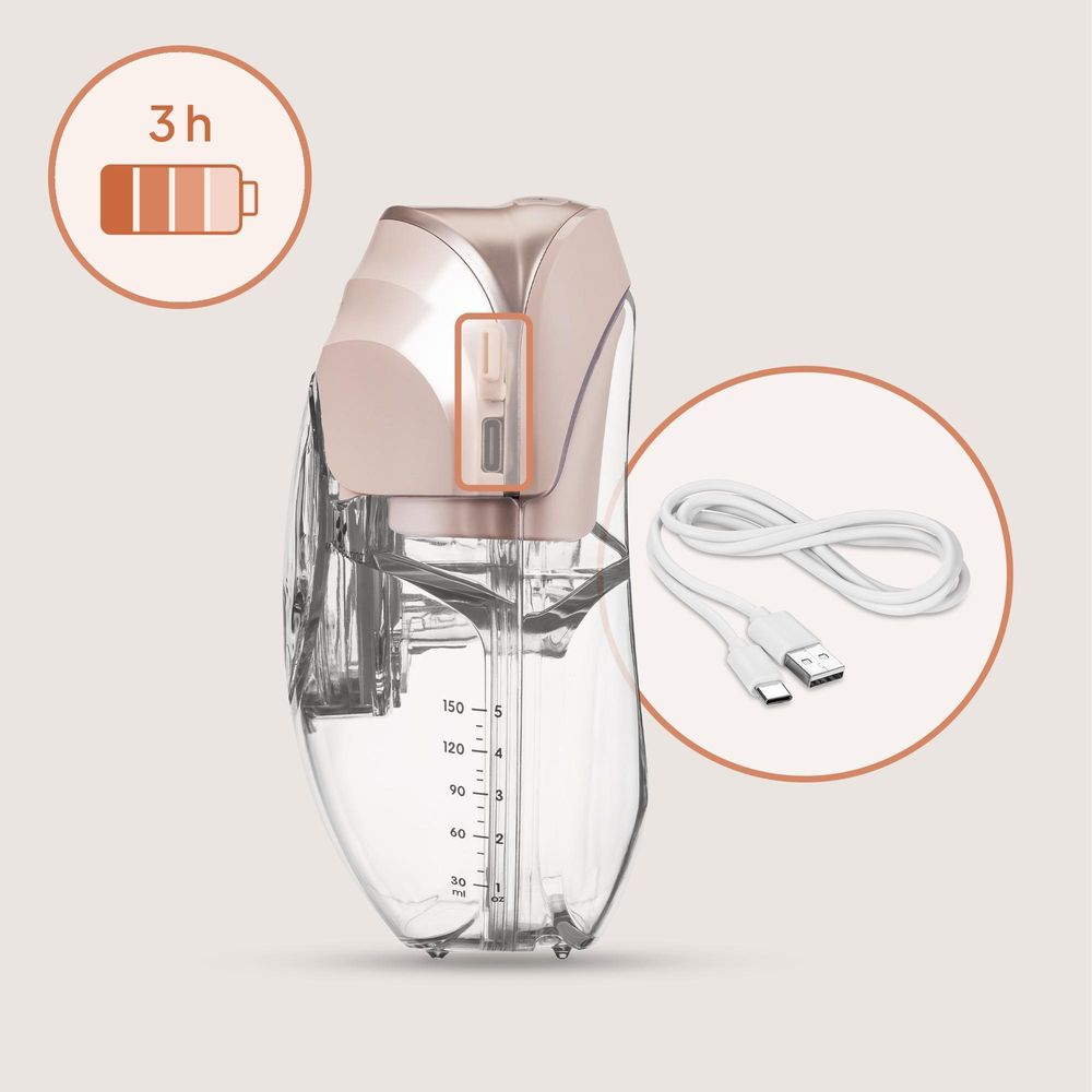 Lionelo Milchpumpe Fidi Free Slim, Stimulation, Massage, Mischmodus, 4 Brusthauben, Sehr leiser Betrieb