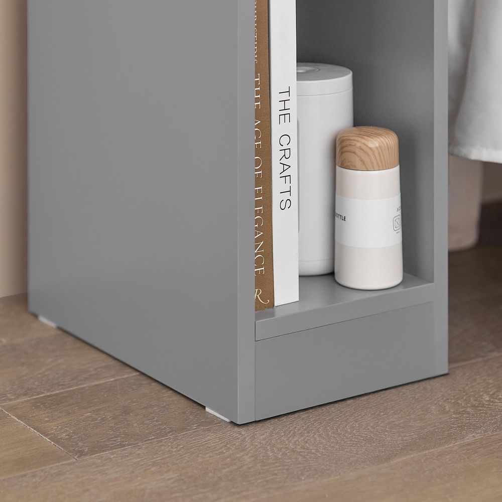 SoBuy Nachttisch schmal Nachtschrank kleiner Beistelltisch 20cm Breite mit Schublade für Schlafzimmer Wohnzimmer kleine Räume Hellgrau FBT111-HG