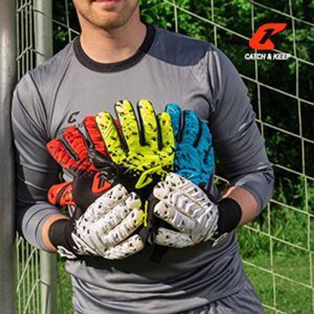 CATCH & KEEP Pro 3.0 torwarthandschuhe kinder - kinder torwarthandschuhe mit Fingerschutz&Griff für festen|torwarthandschuhe junior in Größen 3 bis 7