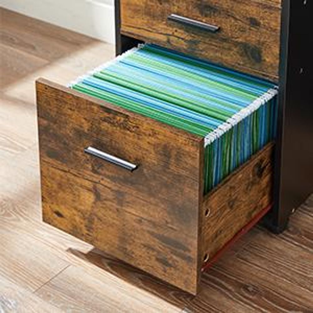 VASAGLE Aktenschrank Rollcontainer, Büroschrank, mit 3 Schubladen, mit Rollen