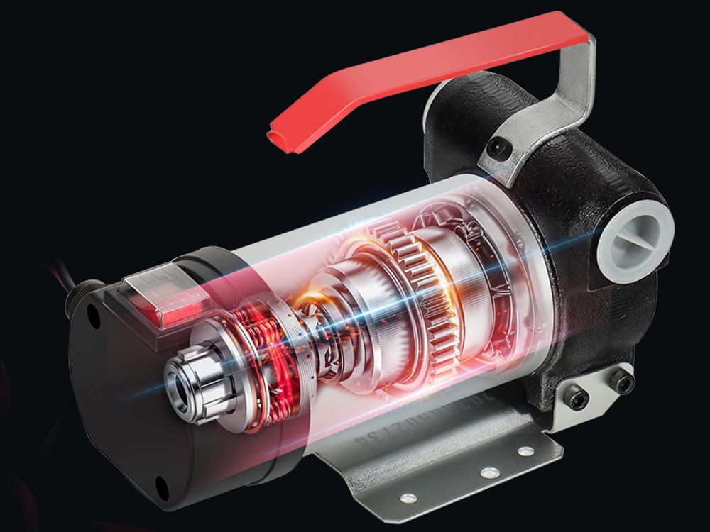 Wiltec  Dieselpumpe 12 V, 150 W, 40 l/min, Heizölpumpe selbstansaugend, Absaugpumpe für Diesel, Biodiesel, Heizöl, tragbare mobile Umfüllpumpe mit Zapfpistole und Schläuchen