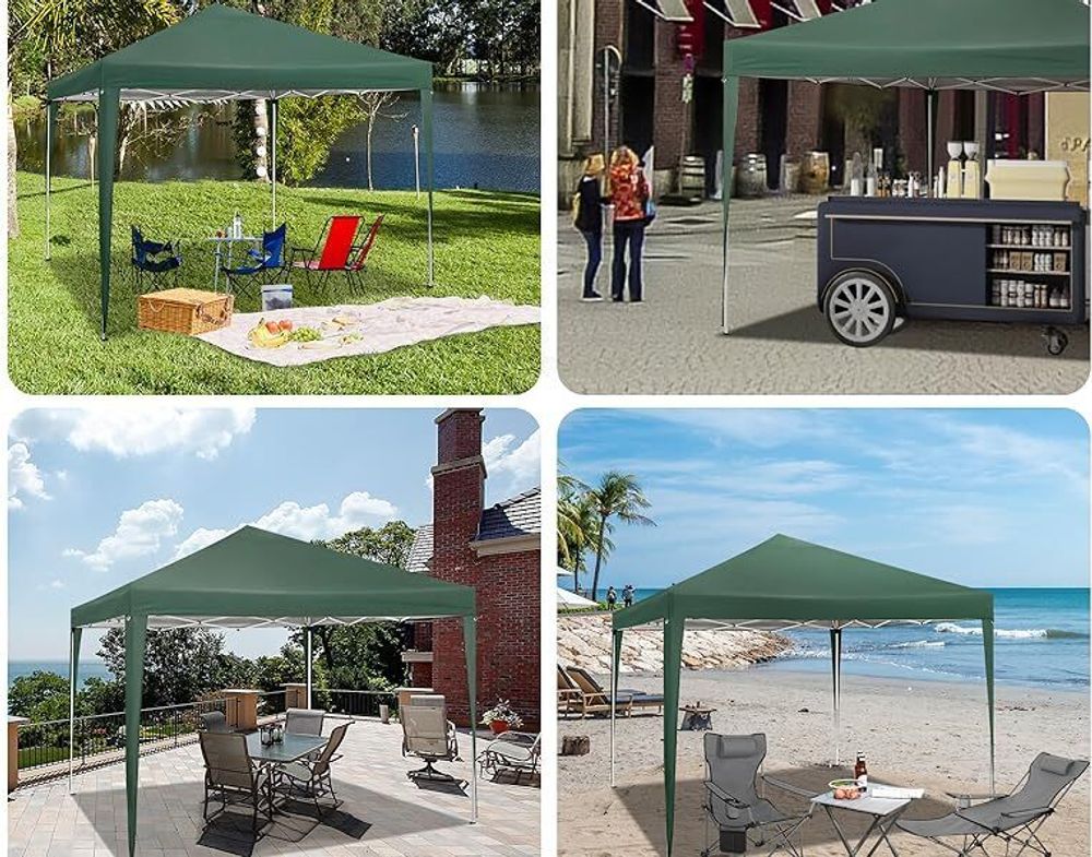WOLTU Pavillon Pop-Up wasserdichter Faltpavillon Sonnenschutz Event Pavillon Gartenpavillon auf Terrasse Camping Festival Pagodenzelt aus Oxford Metallrahmen 3 x 3 m Grau