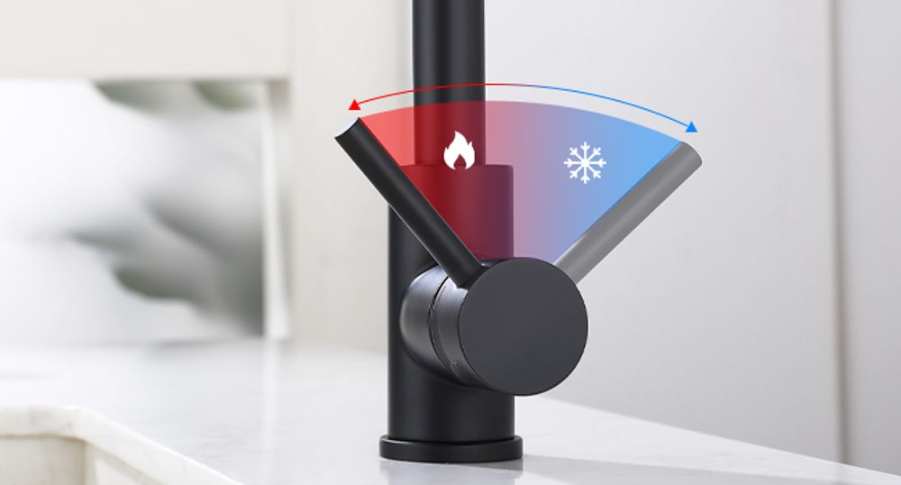 Niederdruck Wasserhahn Küche, Wasserhahn 360° Drehbar Küchenarmatur Niederdruck aus Edelstahl, Spültischarmatur für Spüle Boiler oder Untertischgeräte