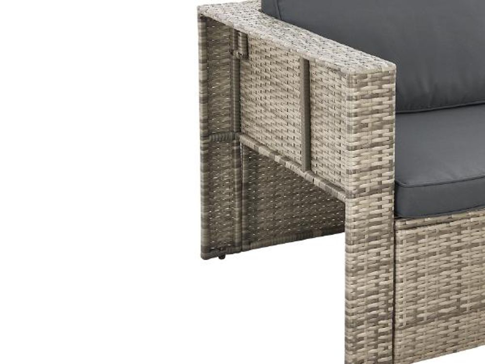 Juskys Polyrattan Gartenmöbel Set Salou - Lounge für 6 Personen, wetterfest - Grau