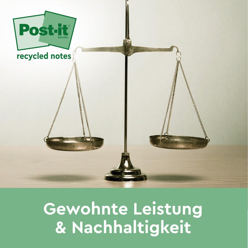 Post-it® Recycling Z-Notes Bunte 76x76mm Haftzettel 16 Blöcke 100 Blatt