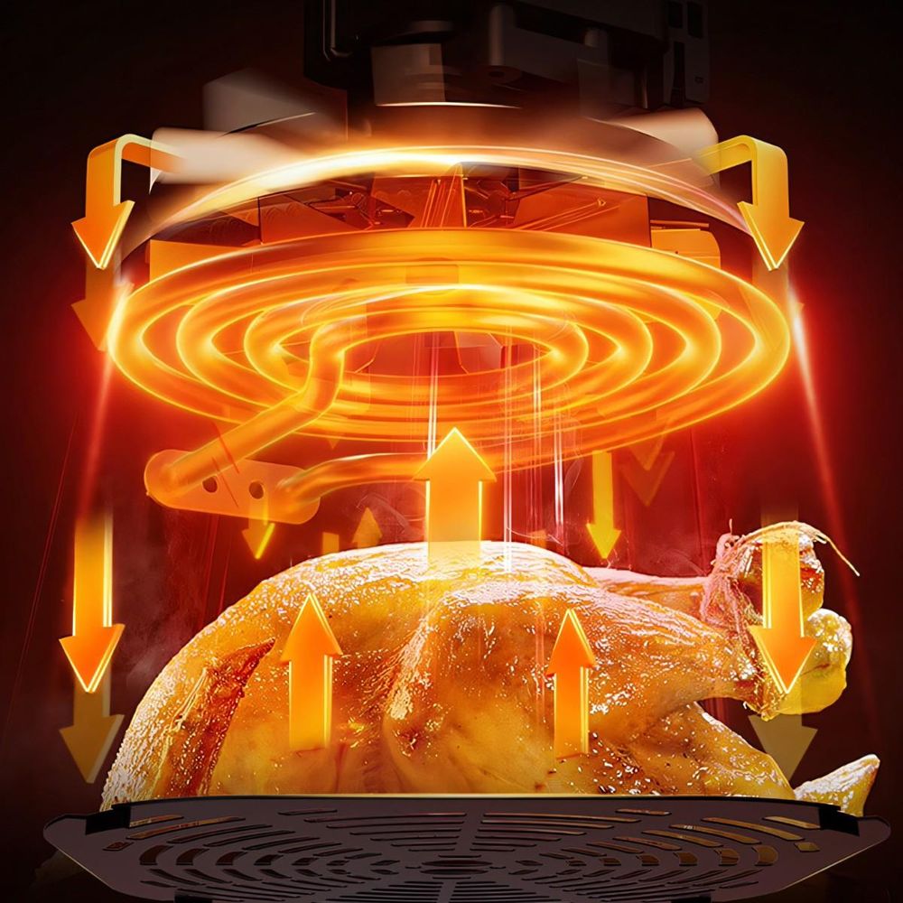 Heißluftfritteuse 6.5L, Friteuse Heissluft 1800 W, Heissluftfriteuse 10 Programmen, Warmhalten, für 6-10 Personen, Air Fryer, Airfryer, Retoo