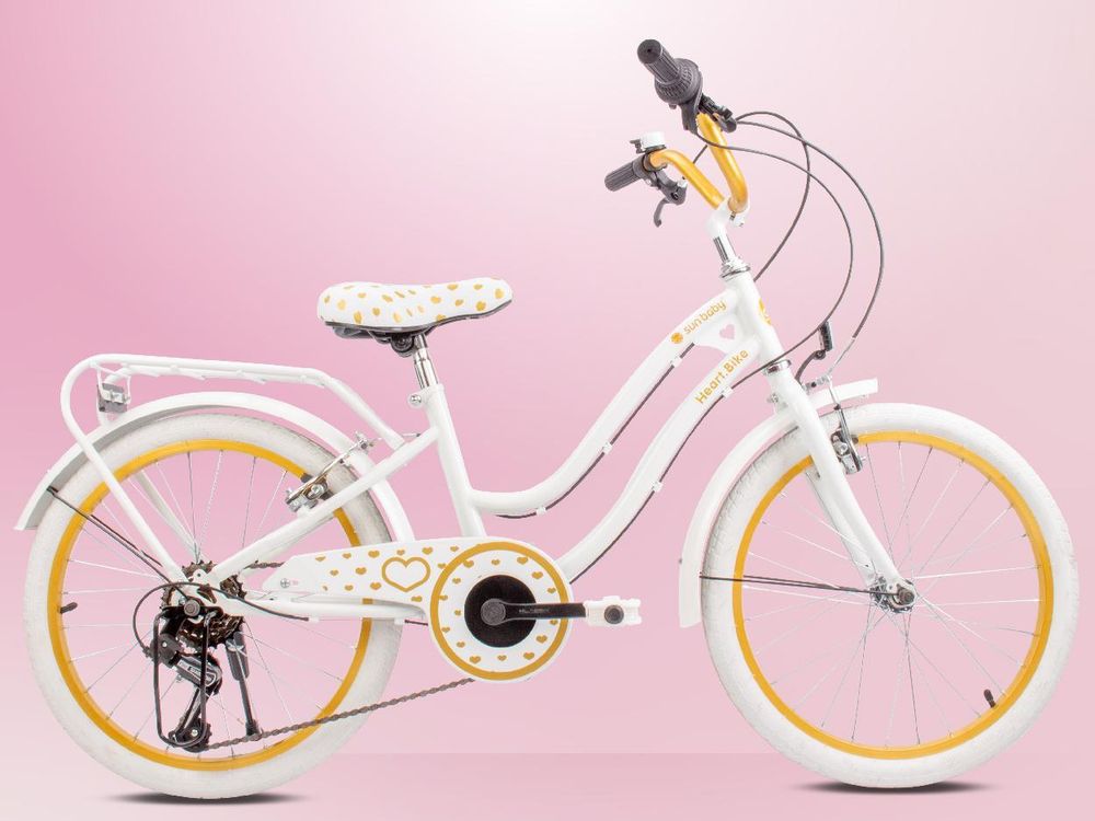 Bicicletta per bambini da 6 anni 20 pollici Bicicletta per bambini Bicicletta per bambine 6 velocità Simano Heart Bike luce menta Sun Baby