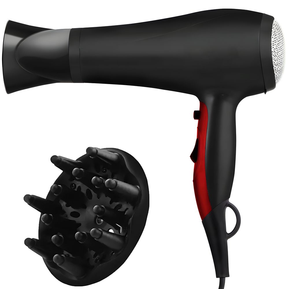 Haartrockner Ionen Fön mit Stylingdüsen und Diffusorr Föhn für Familie Windgeschwindigkeiten Haarstyling Temperaturstufen Kaltluft 2 Modus 2200W Retoo