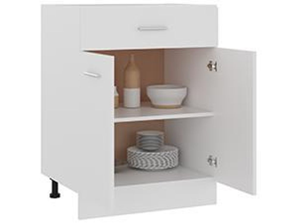 vidaXL Schubunterschrank Lyon Weiß 60x46x81,5 cm Holzwerkstoff