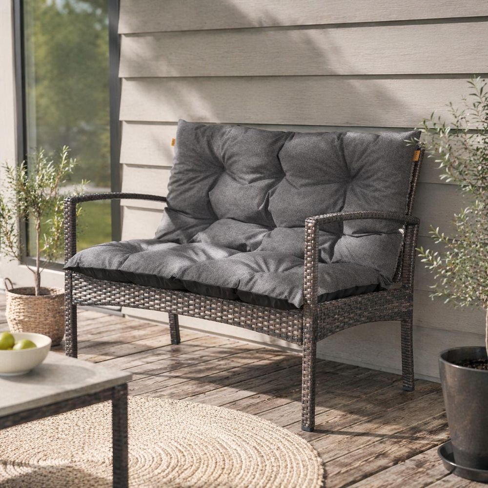 Palettenkissen Loungekissen Set 3-teilig, Outdoor Sitzpolster für Rattanmöbel, 2x Stuhlkissen + 1x Bankkissen, Beige