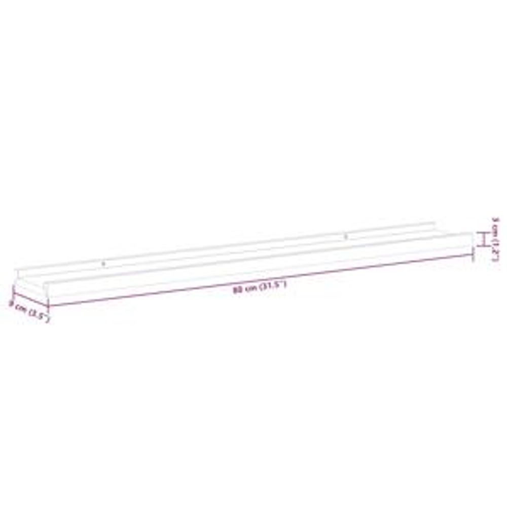 VidaXL 323930, MDF-Platten, Weiß, 800 mm, 90 mm, 30 mm, 2 Stück(e)