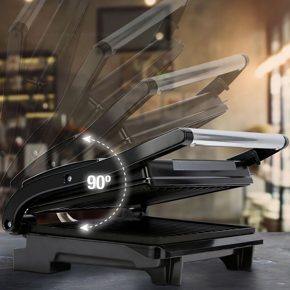 Kontaktgrill Elektrogrill Elektrischer Grillplatte Sandwichmaker Tischgrill Panini Grill Antihaftbeschichtete Platten Elektro Grill 750W Retoo