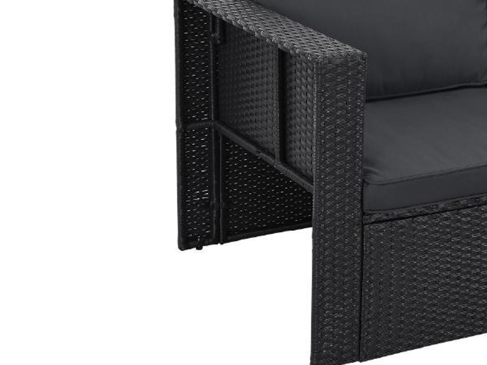 Juskys Polyrattan Gartenmöbel Set Salou inkl. Abdeckung - Lounge für 6 Personen, wetterfest - Schwarz