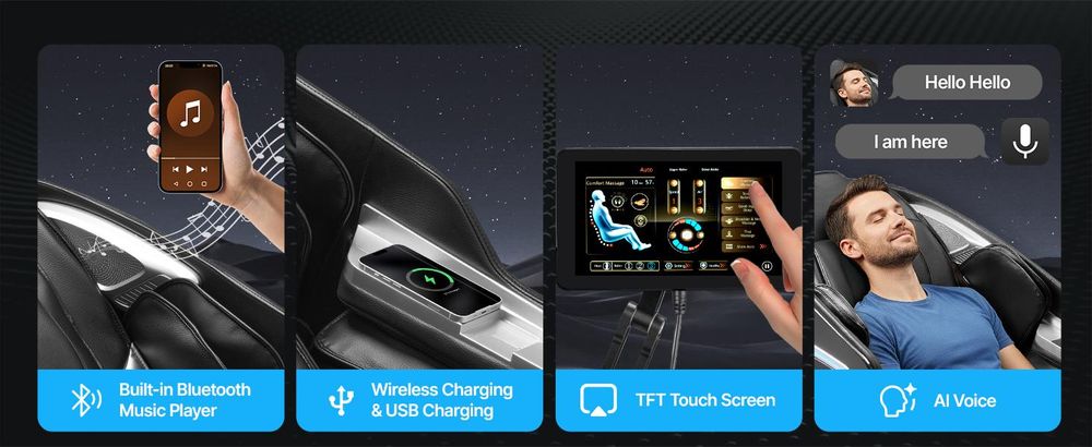 VEVOR Massagesessel Ganzkörpermassagesessel Zero Gravity mit SL-Schiene & Yoga-Stretch-Modus, Relaxsessel mit Heizung & elektrischem Pedal