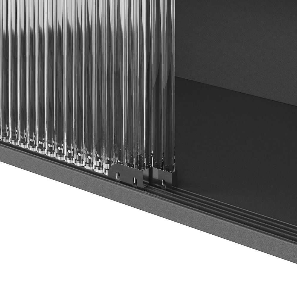 Flieks Ausziehbar Esstische Küchentisch mit Regal und Staufach, Bartisch Stehtisch mit LED, Rechteckig Tisch Kücheninsel 360 ° Drehbar, Schwarz