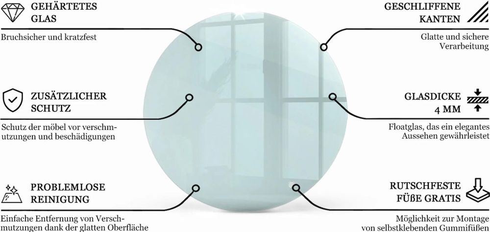 Glasplatte Rechteckig Glasscheibe Tischplatte ESG Glas Kaminplatte Kaminglas DIY Tisch