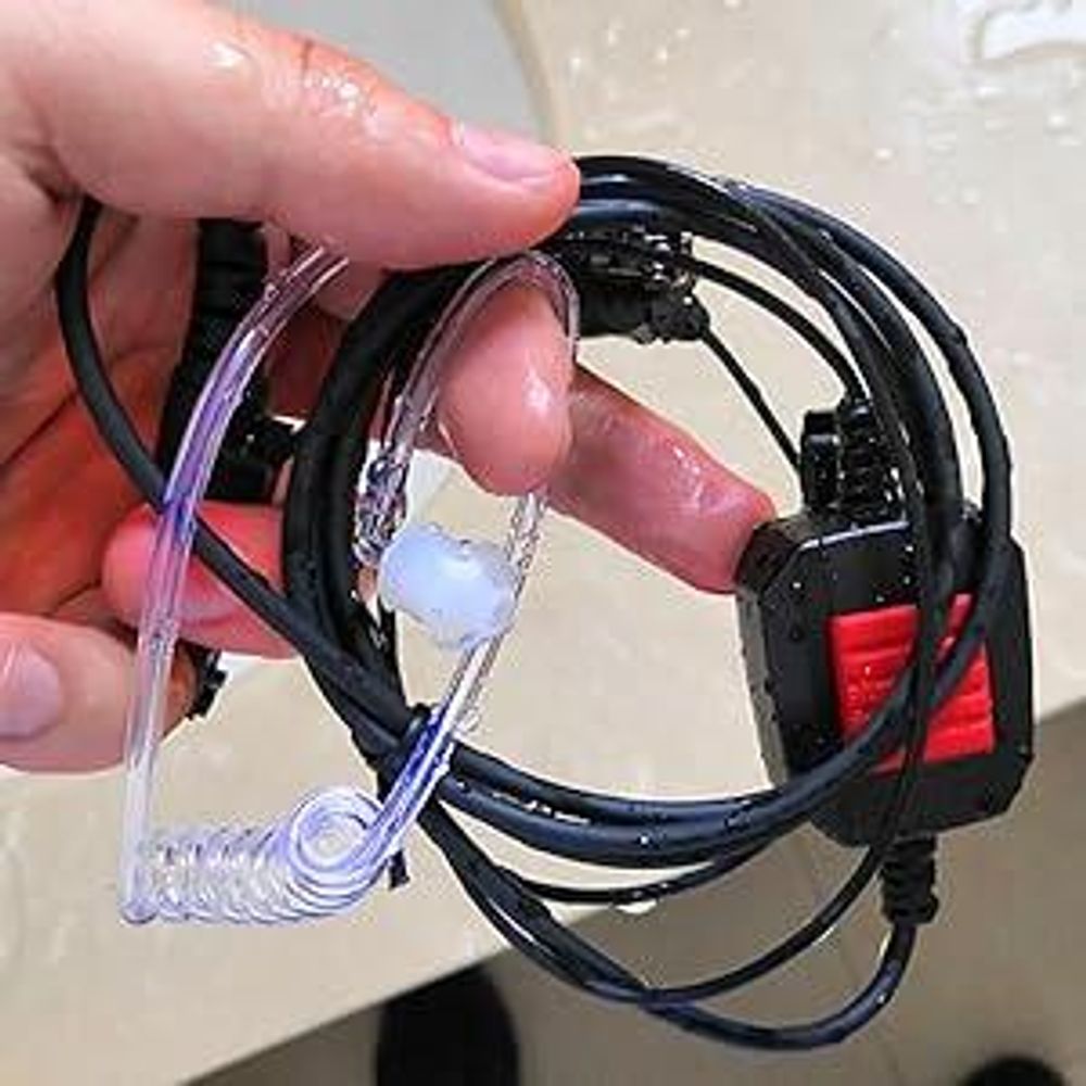 Retevis EA110M Funkgerät Headset IP66 Wasserdichtes Ohrhörer Verdeckter Luftschlauch Kopfhörer Kompatibel mit Ailunce HD1 DMR Radio RT648 RT82 RT87 RT29 RT647 RT83 Walkie Talkies (1 STK.)