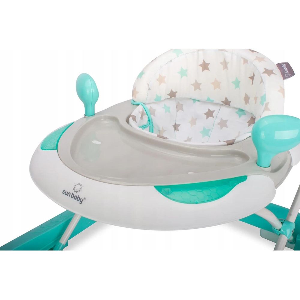 Zbliżenie na wysokie oparcie chodzika Sun Baby