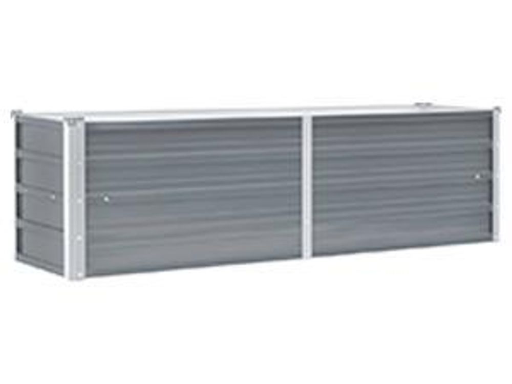 vidaXL Garten-Hochbeet Verzinkter Stahl 160x40x45 cm Grau