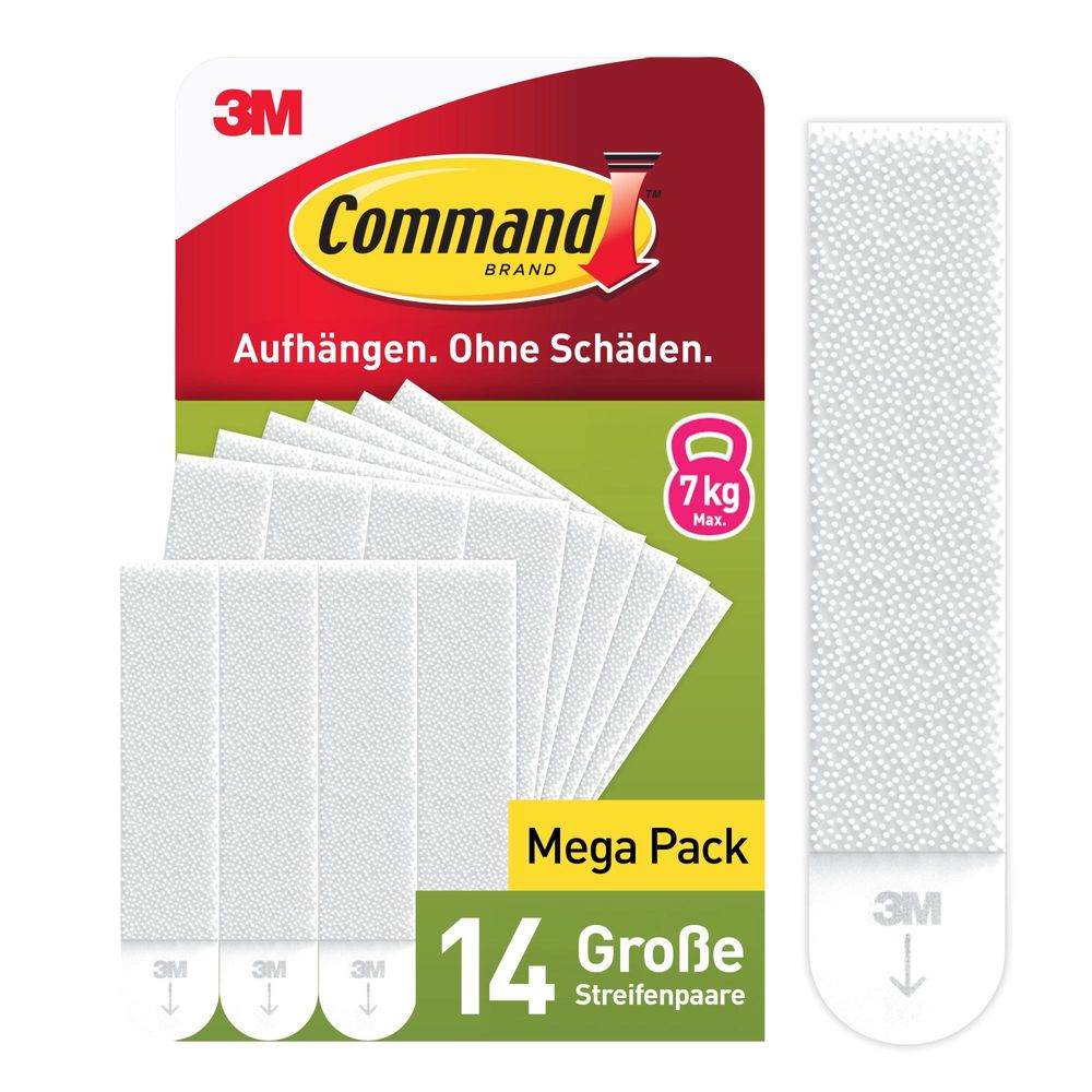 Command Bilder-Montage-Strips XL, weiß, 14 Paare, bis 7 kg