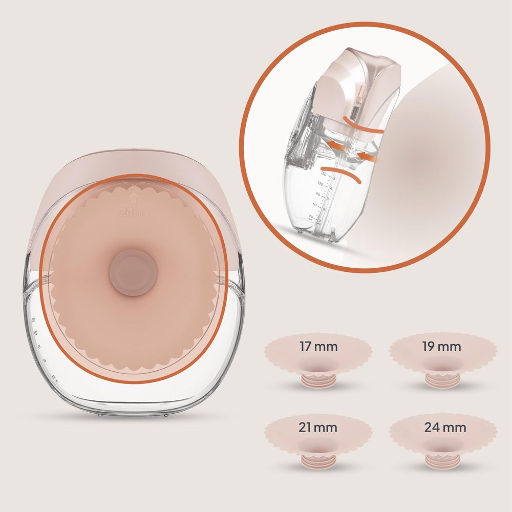 Lionelo Milchpumpe Fidi Free Slim, Stimulation, Massage, Mischmodus, 4 Brusthauben, Sehr leiser Betrieb