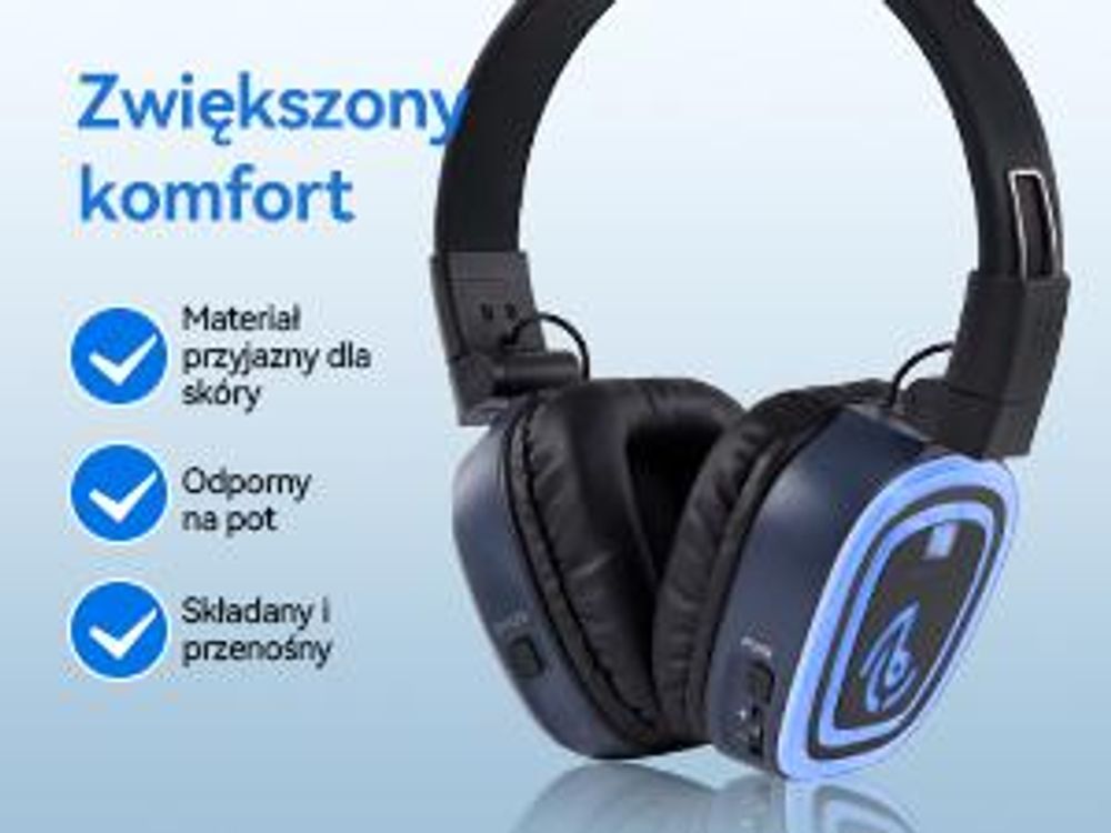 Retekess TA004S Silent Disco – bezprzewodowe słuchawki, ulepszona wersja systemu audio, 6 kanałów z Bluetooth, składane, do telewizora, jogi, medytacji