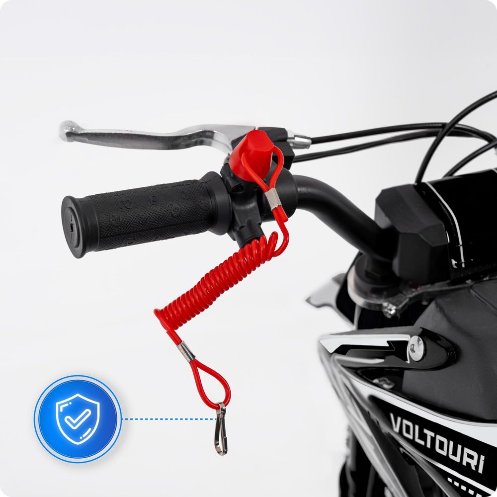 VOLTOURI CR49-BLACK Mini Cross 49cc Benzin Motorrad für Kinder Offroad 35 km/h 10" Räder Scheibenbremsen Schwarz