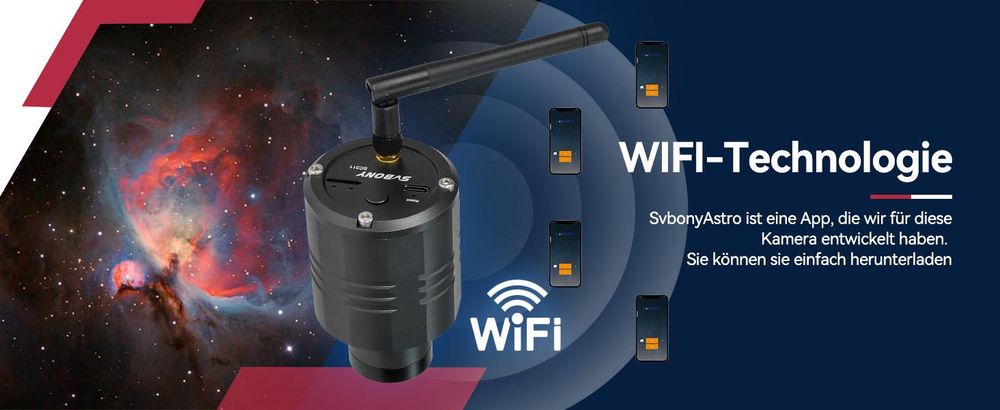 Svbony SC311 Einstiegs WiFi Teleskop Astronomiekamera, WiFi 4 Punkt Verbindung Wireless Kamera mit IMX662 CMOS Sensor, Teleskop Elektronische Okular
