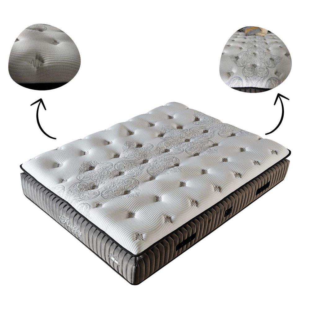 Boxspringbett 180 x 200 Comfort Betten mit Matratze inkl. Topper Stauraumbett 180x200 Boxbett 180x200 Doppelbett 180x200 Grau mit 2 Nachttischen