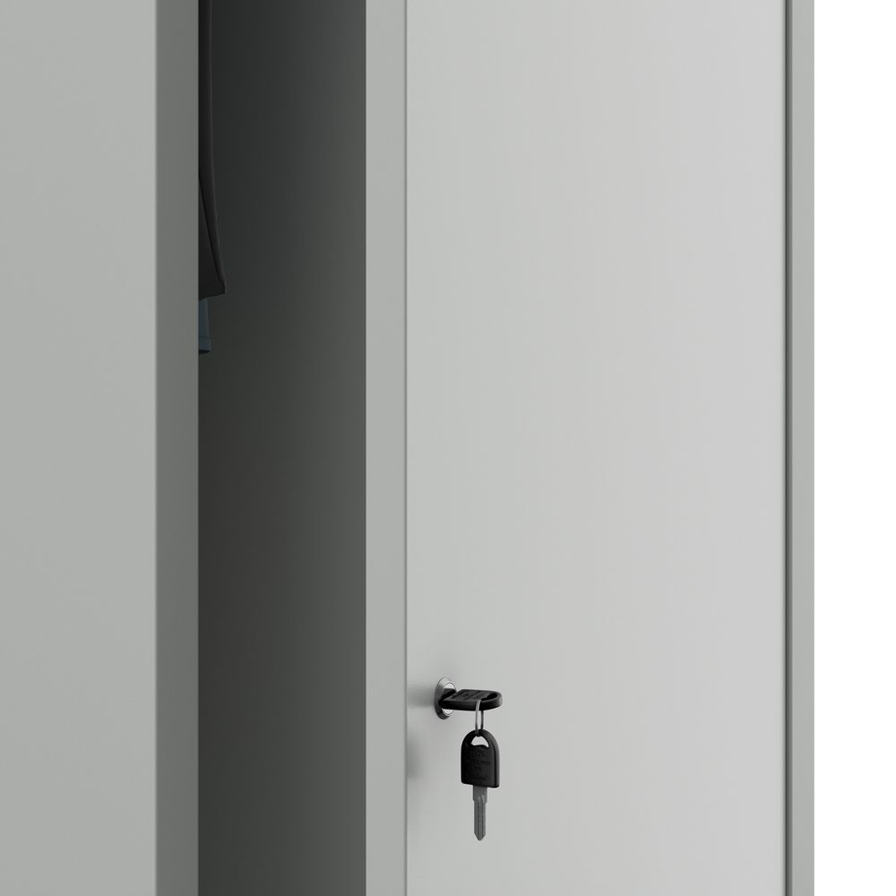 Putzmittelschrank Besenchrank Metallschrank Spind 2 Abteile 185x50x50 cm Grau