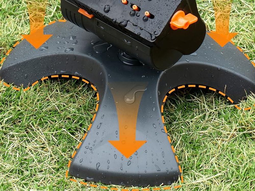 Diivoo Mini Turbo Oszillierender Rasensprenger 16 Düsen Gartensprinkler mit Schnellanschluss und Basis Wassersprinkler Einstellbare Breite Reichweite