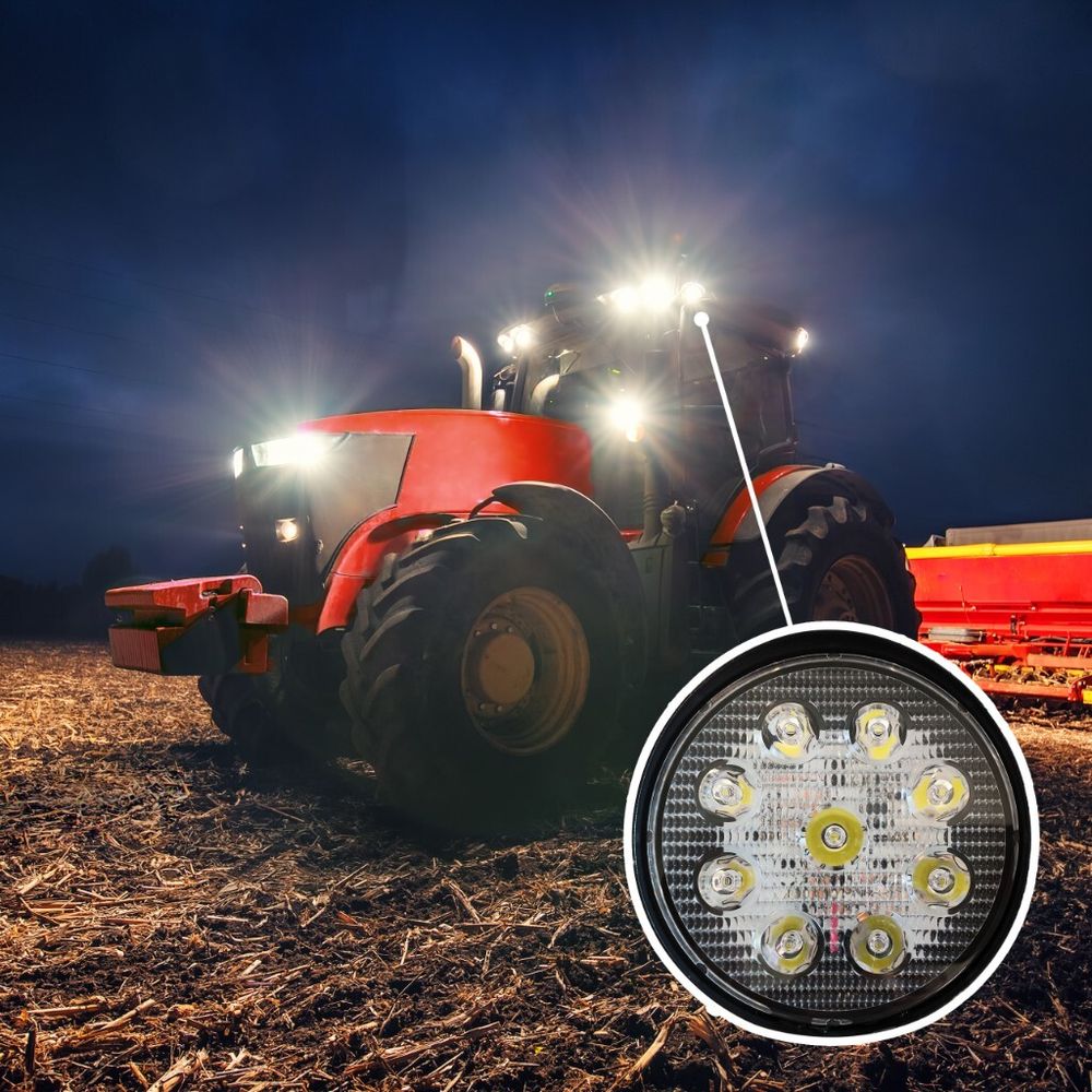 LED Arbeitsscheinwerfer 27W Traktor LED Scheinwerfer Strahler 12-24V Zusatzscheinwerfer 2200 lm IP68 Wasserdicht Rückfahrscheinwerfer für Auto Retoo