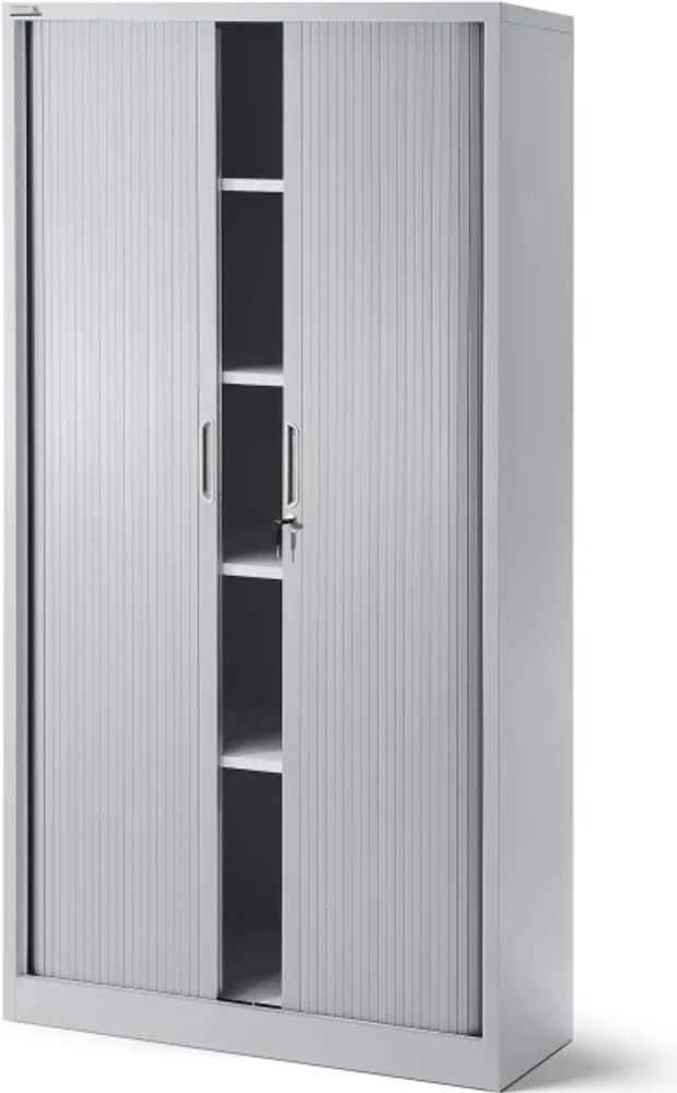 Aktenschrank Büroschrank Stahlschrank grau Schiebetür 185x90x45