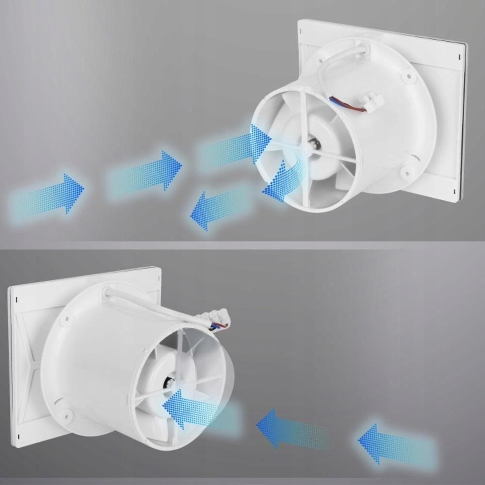 EBERG ENSO 120 W Badlüfter 120 mm Feuchtigkeitssensor Timer LED Weiß
