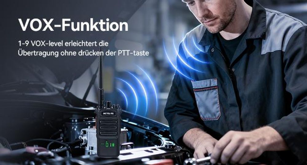 Retevis RT86 Funkgerät mit Großer Reichweite, 8W, Walkie-Talkie mit Lautsprechermikrofon, 2600mAh, Kabelloses Klon Notfallradio für Baustelle