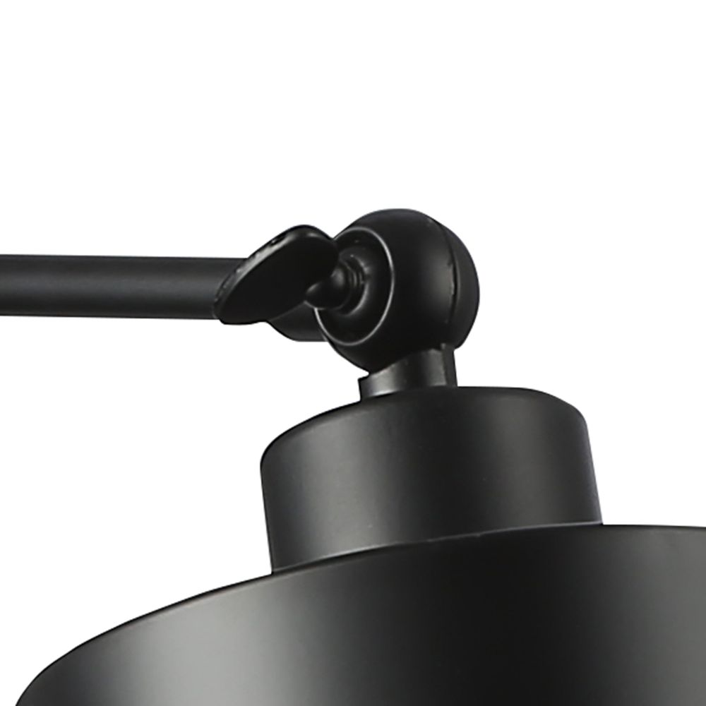 Verstellbarer Lampenkopf, flexibles Licht, schwarze Wandlampe, Nahaufnahme des Arms.
