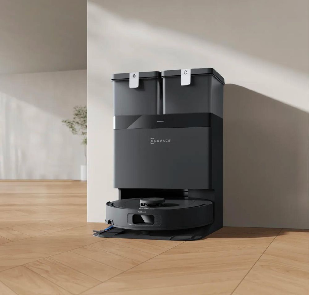 ECOVACS DEEBOT T30e Omni Staubsauger Roboter mit 1L Original-Reinigungsflüssigkeit, 25000Pa Saugroboter mit Wischfunktion Wischroboter Schwarz