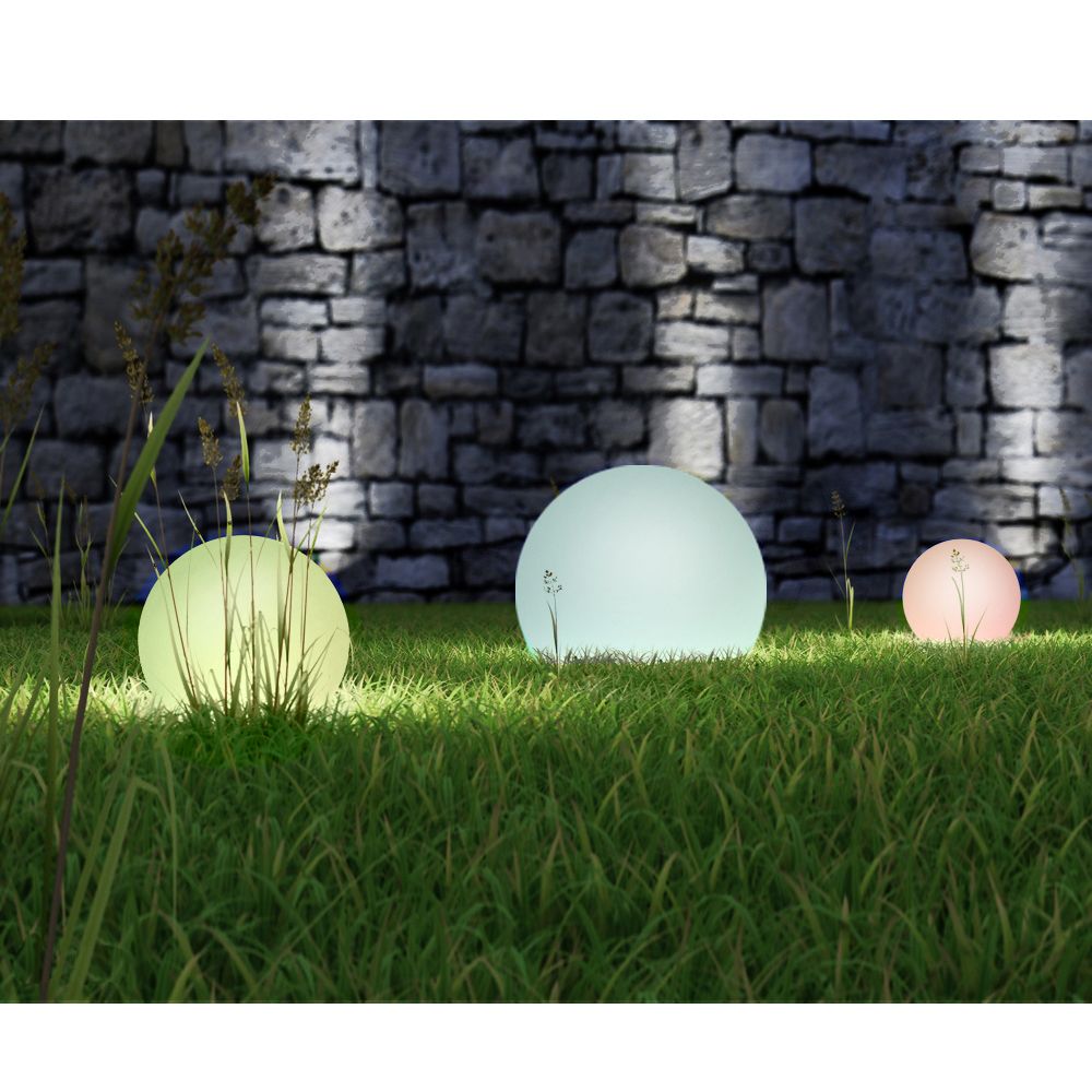 4x Garten LED Solar Kugel Lampe 30cm RGB IP44