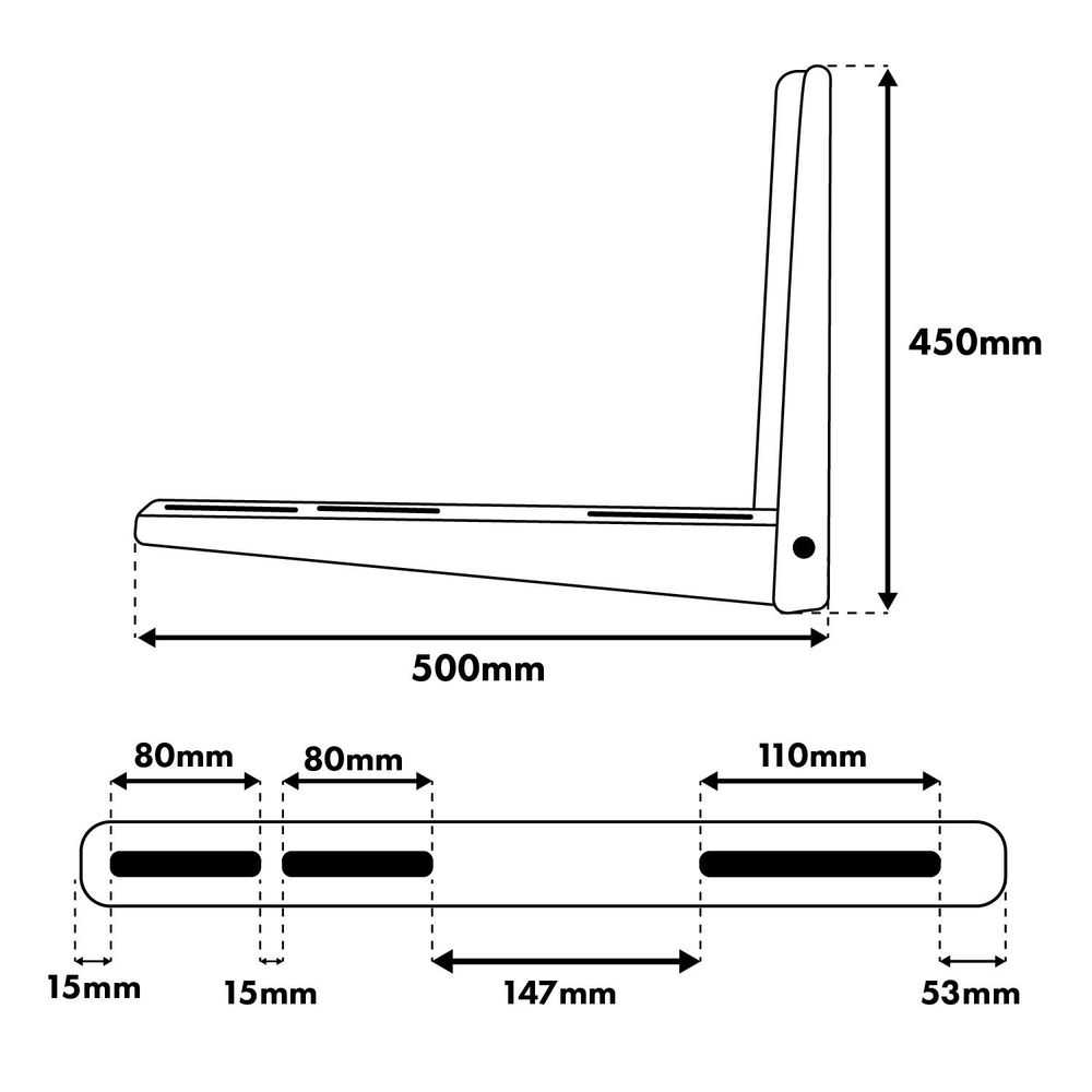 Halterung / Aufhängung für Maclean-Klimaanlagen / Wärmepumpen Armlänge 450 × 500 mm verzinkter Stahl bis 200 kg MC-145