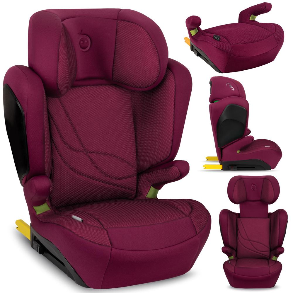 MoMi MEI – i-Size Kindersitz Gruppe 2/3 (100–150 cm, bis 36 kg) mit ISOFIX & 9-fach verstellbarer Rückenlehne – Rot