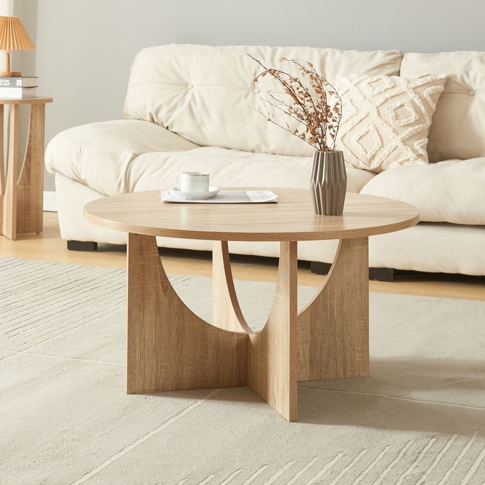 Couchtisch 'Rindal' rund 80 x 42 cm Eichenoptik