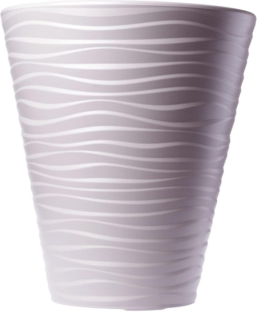 KADAX Blumentopf mit Einsatz "Temara", Blumenkübel, Pflanztopf aus Kunststoff, Übertopf, rund, 40 cm, Beige