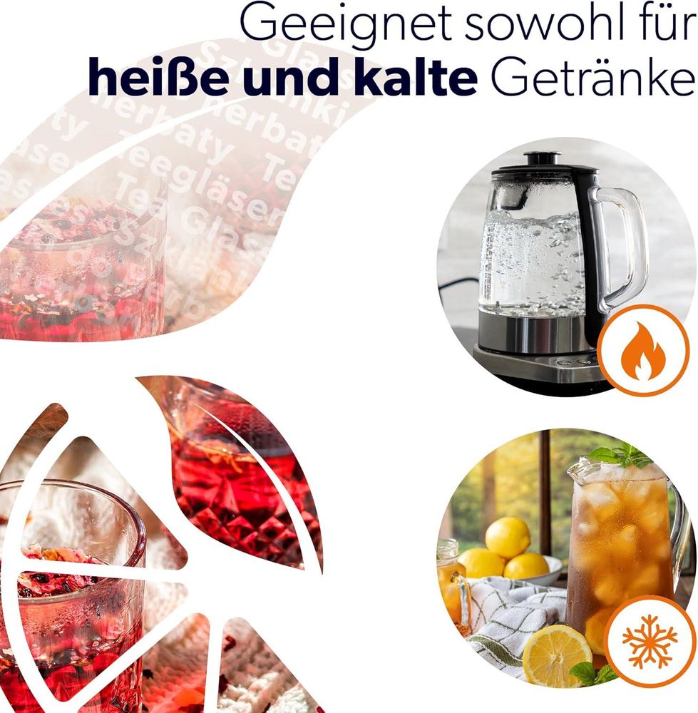 KADAX Teegläser mit Griff "Serle", Saftgläser, spülmaschinenfest, 230ml, 6er Set